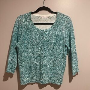 Women's Teal Patterned Sweater